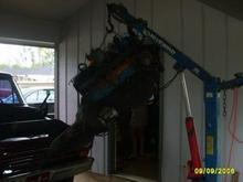 Swapping out the old inline 6 motor.