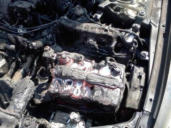 Melted battery