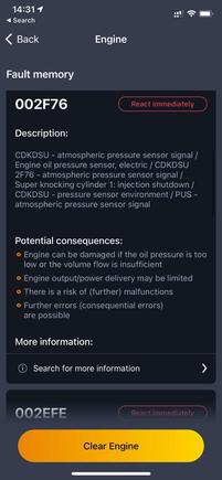 Carly OBD 2 Scanner Reading 6
