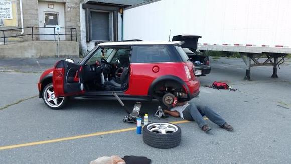Lowering the rear end.