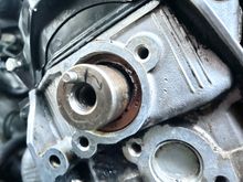 The seal is not attached to the camshaft as you can tell, and the wire is fully exposed, but the thing just won’t go