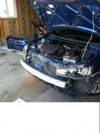 Repairing front bumper and putting on CAI