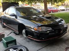 Hood and final wheel going back on