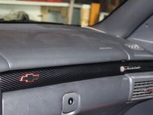 Carbon fiber style trim on dash area