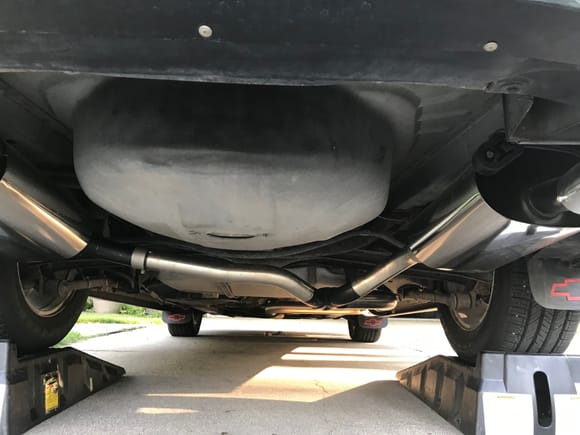 Under the rear stainless system