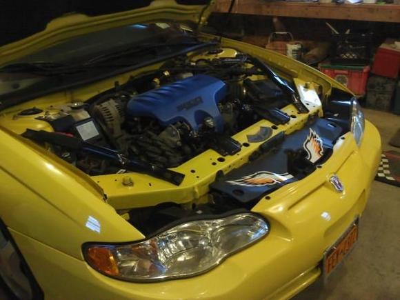 Engine heat sheild cover blue for now,and eagle wings,both are going