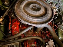 This is a running 360, with intake, with thermoquad 4 barrel, that is being pulled today and will replace my busted slant six.