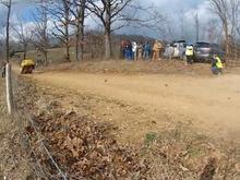 Chris Greenhouse goes huge at the cattle guard jump, Rally in the 100 Acre Wood 2012
