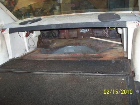 Seat folded down.