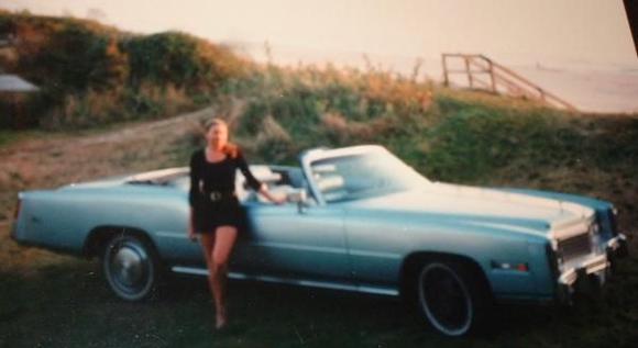 CadillacCB, my Mom's Eldorado and I, at the beach.