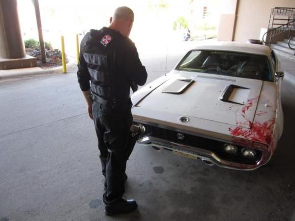 DAM ZOMBIES!!! ......now im gonna have to re-straighten that hood.