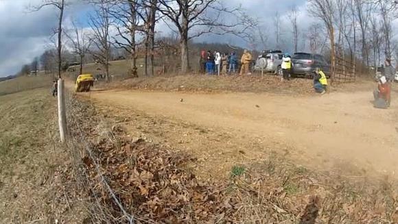 Chris Greenhouse goes huge at the cattle guard jump, Rally in the 100 Acre Wood 2012