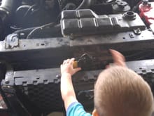 Installed a new radiator today. Had my grandson helping out. He will be 3 at the end of the month.