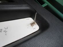 I used extra drill bits to register the location of the Masonite over the door panel insert area