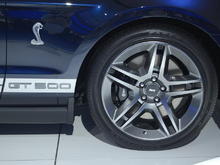 2010 Ford Mustang Shelby GT500 Badge and Wheel Close Up