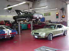My shop on a busy muscle car day