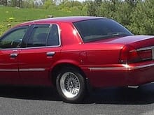This is our &quot;trip car&quot;, purchased new in 2001, it's a 2001 Merc Grand Marquis.   2.76 rear gears makes her a long legged mile eater, I have added a CVPI dual and Addcos F&amp;R and Bilsteins ..... and air lifts for those times when she's carrying us across country with a full trunk.  She lives under her cover, has near 68 K now in 2013 .... averaged 26-27 mpg in 21 days and 7,955 miles in our 2006 trip doing Rt 66 and Yosemite and etc ....