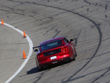 You can see the rear planted here because of the wing.  First stint, only doing about 110.