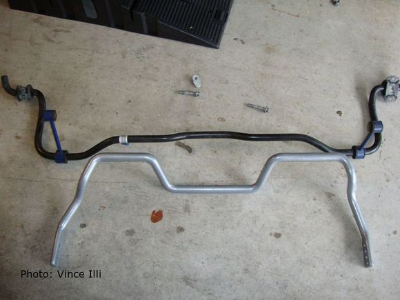The OEM rear sway bar is secured with six bolts.  It took less than five minutes to remove it.