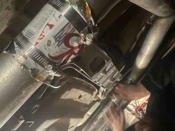 Filler cans cause I didn’t have the right clamps after we pulled the cats 