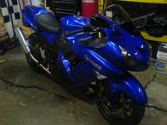 My 06 ZX-14 for the race the car cant win
