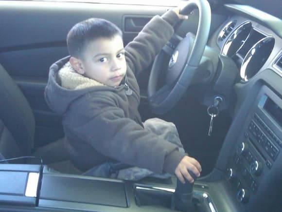 My son in my car