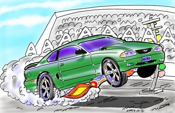 CARtoon of Jack's 98 coupe