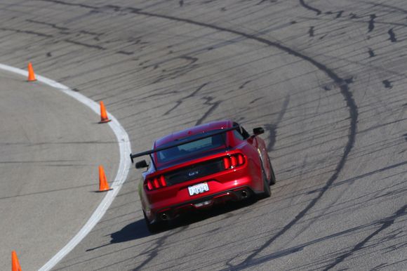 You can see the rear planted here because of the wing.  First stint, only doing about 110.