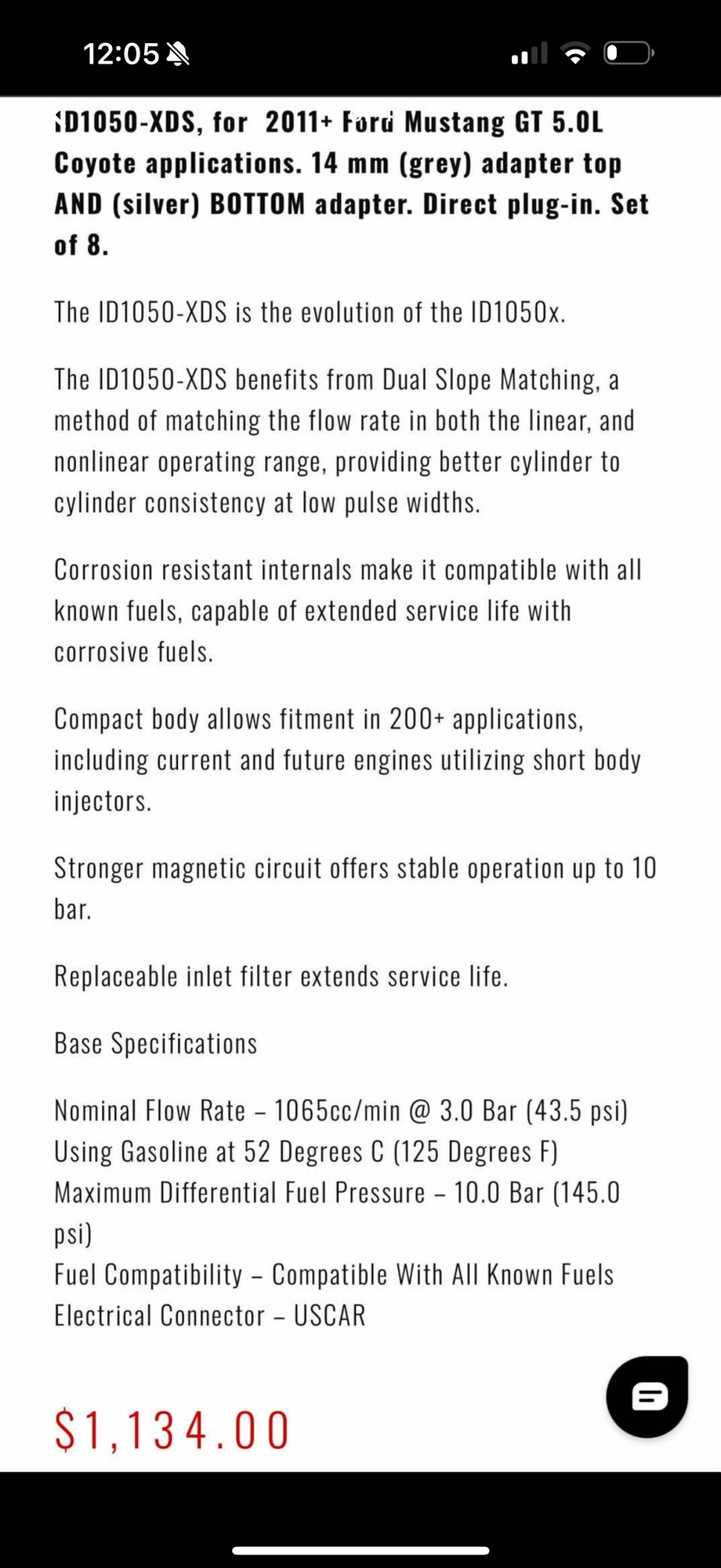 Engine - Intake/Fuel - Injector dynamics XDS 1050.60.14.14B.8 - New - 2011 to 2024 Ford Mustang - Fort Myers, FL 33912, United States
