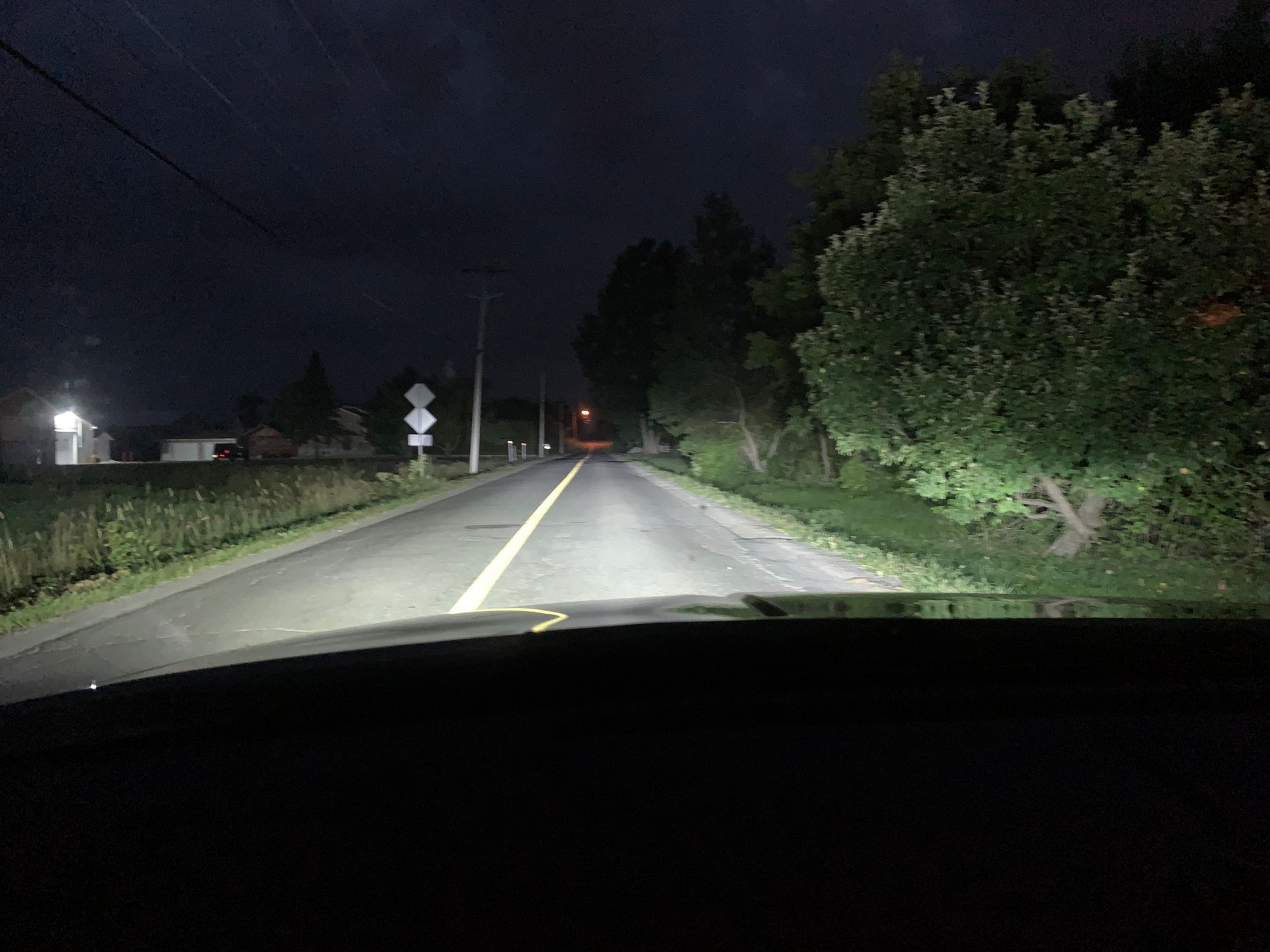 Road, high beams