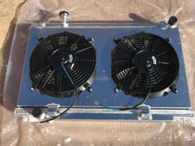 New all aluminum radiator with fan shroud and fans