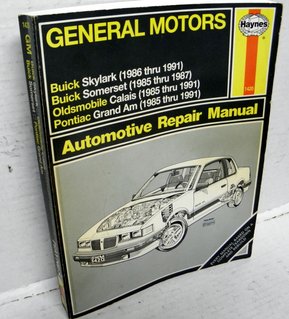 GM Haynes Manual 86 to 91 Buick Oldsmobile Pontiac