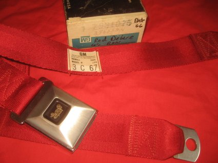 NOS 1966 Pontiac GTO Deluxe red seat belt