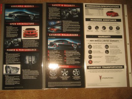 Original 2008 Pontiac G8 Dealer Showroom Display