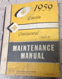 1959 Lincoln Continental Service Manual