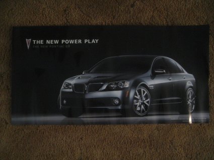 2008 Pontiac G8  GT Dealer Showroom Poster