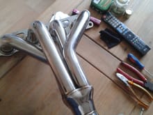 Stainless steel race exhaust b4 wrapped