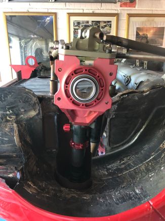 Full compression, notice 2 things…centre line of the wheel vertically and then horizontally.
