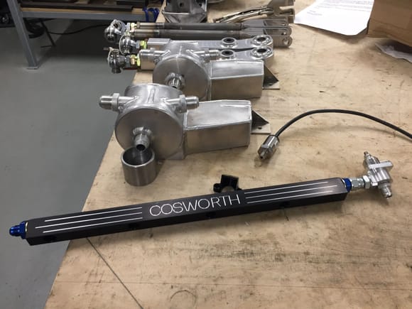 New fuel rail ready to ship to me, Mark MK is teasing me with the WRC breathers I think. He is also shipping me a blank for the dizzy and my cam cover machined for a cam position sensor.