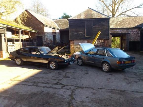My mk3 jump starting my girlfriends capri 2.0s
