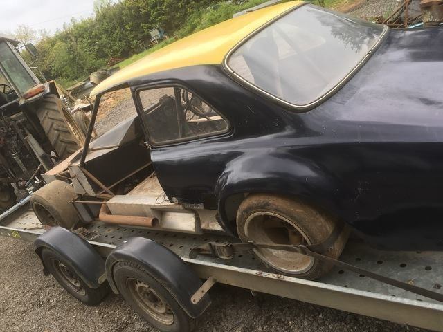 The LT40 Hart Escort Super Saloon being towed out of the barn after being stored complete since 1979 to 2017.