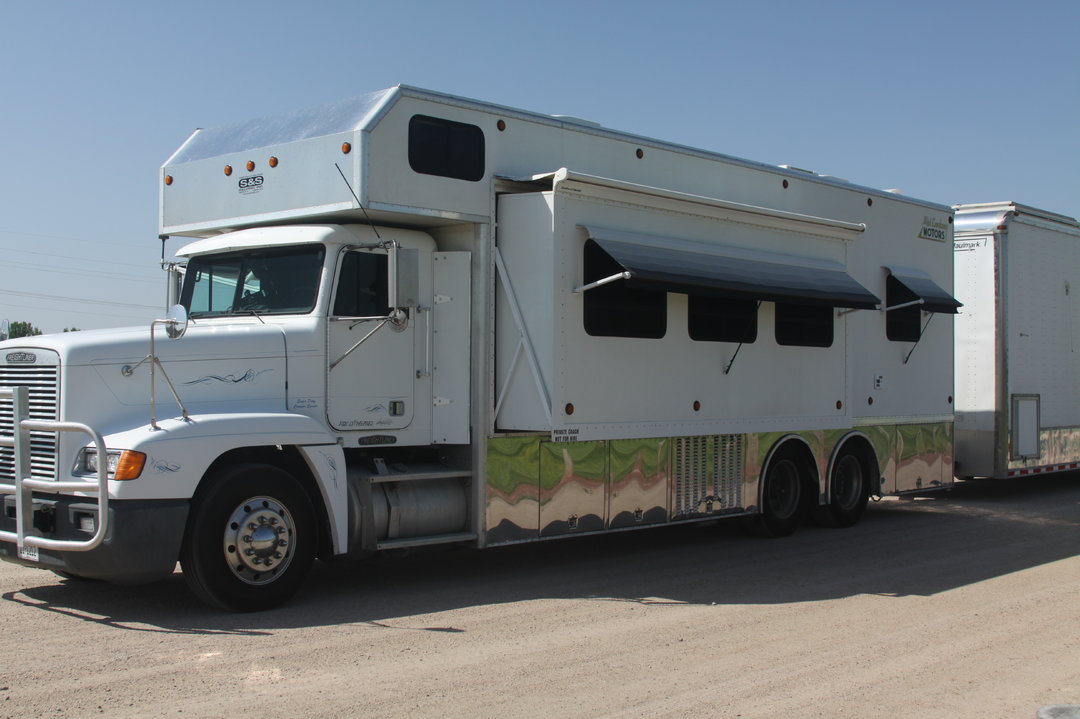 S&S Conversion Freightliner FLD 120 and Haulmark Stacker for Sale in ...