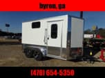 Covered Wagon Trailer 7x12 White Motorcycle PKG w/ Windows E  for sale $8,995 