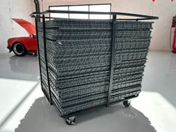 16"x16" Plastic Floor Tile On Rolling Cart