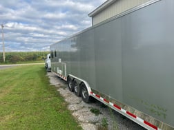 2017 vintage outlaw race trailer 34’ with living quarters