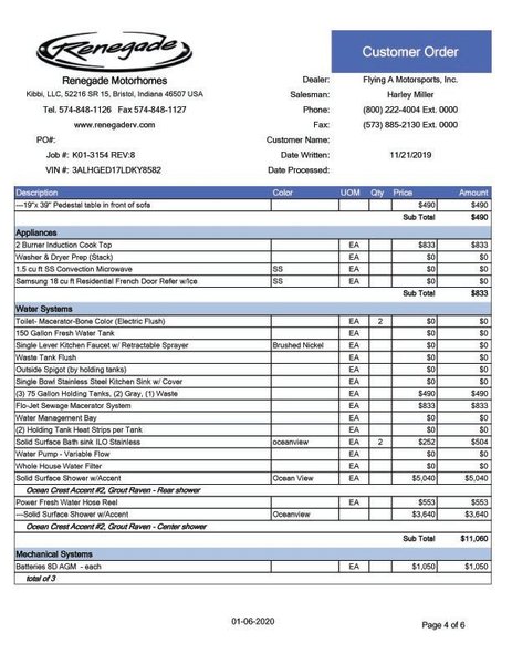 2020 Renegade 2 Bath Bunk House Motorhome K01-3154