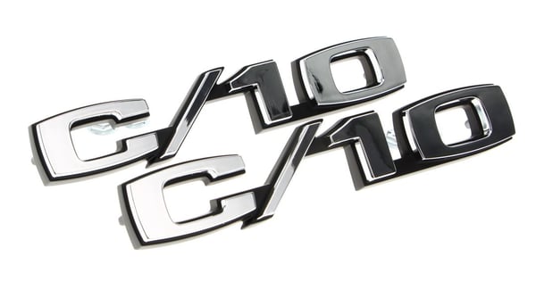 Front Fender Emblem - "C/10" - LH/RH Pair - 69-70 Chevy C10   for Sale $44.99 
