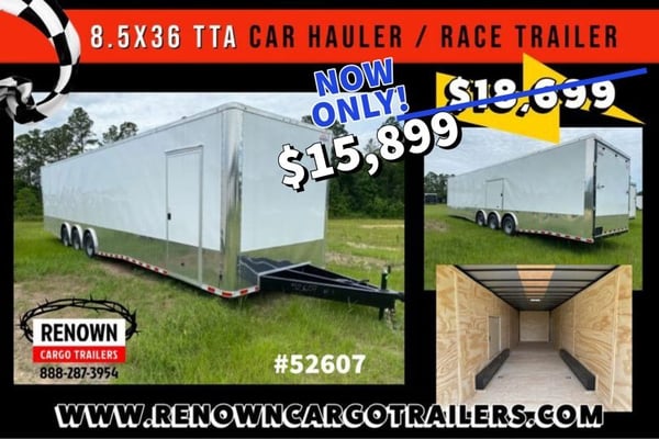 🤩NEW!!! 8.5 x 36 White Enclosed Cargo Trailer 🤩  for Sale $15,899 