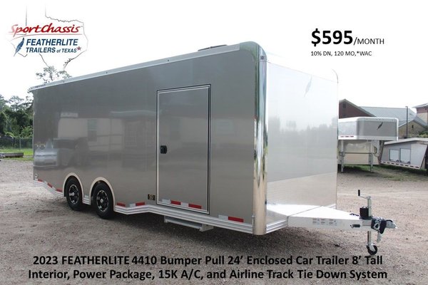 2023 Featherlite 4410 Car Trailer 24' Power Pkg, AC, Cabinet 