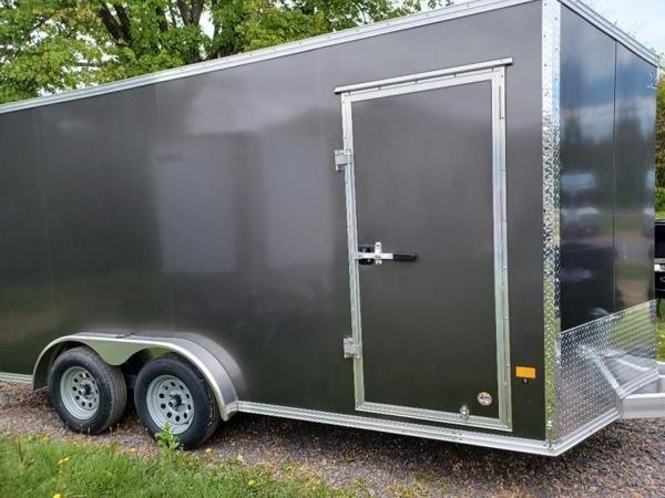 NEW ALCOM ALUMINUM ENCLOSED TRAILER, MODEL 7.5 x 16 